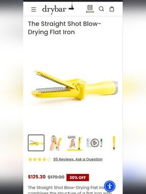 Drybar Yellow Straight Shot Blow‑Drying Flat Iron